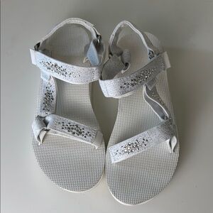 Teva Foam Rhinestone White Sandals
